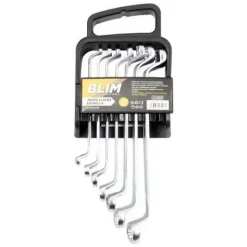 BLIM JUEGO DE 7 LLAVES ESTRELLA ACODADAS - ALEACION DE ACERO DE ALTAS PRESTACIONES - MARCAS DE TAMAÑO UNIDIRECCIONALES Y GRANDES PARA UNA IDENTIFICACION SENCILLA - ACABADO MICROMATE CHAPADO EN CROMO