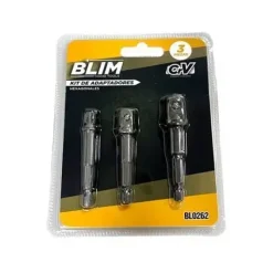 BLIM KIT 3 ADAPTADORES 1/4 HEXAGONAL A 1/4-3/8-1/2
