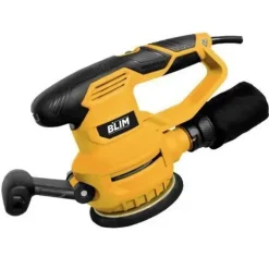 BLIM LIJADORA ROTORBITAL 125-150MM - POTENCIA 450W - VELOCIDAD VARIABLE 6000-12000RPM - SISTEMA DE EXTRACCION Y REOCIGA - EMPUÑADURA ENGOMADA - COLOR AMARILLO