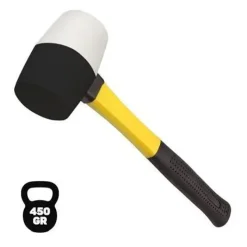 BLIM MAZO PARA TRABAJOS DELICADOS - PESO 450 G - CABEZA DE CAUCHO - MANGO DE FIBRA - COLOR BLANCO Y NEGRO