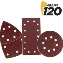 BLIM PACK DE 9 LIJAS CON VELCRO PARA LIJADORA BL0151 - GRANO 120 - 3 FORMATOS