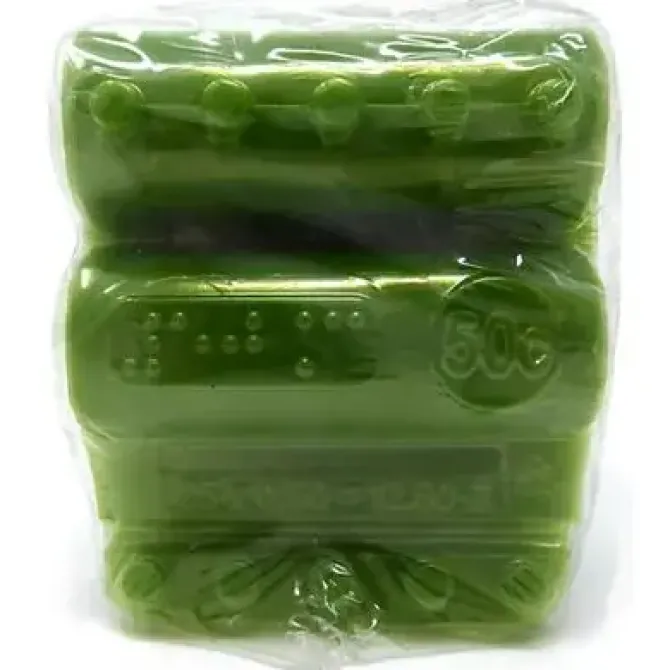 BLISTER MONEDAS 0,50 EUROS BL-0006 PAQUETE 100 PLASTICOS VERDES MAK050096