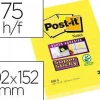 BLOC DE NOTAS ADHESIVAS QUITA Y PON POST-IT SUPER STICKY RAYADO AMARILLO ULTRA 102X152 MM