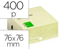BLOC DE NOTAS ADHESIVAS QUITA Y PON Q-CONNECT 76X76 MM AMARILLO CON 400 HOJAS