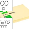 BLOC DE NOTAS ADHESIVAS QUITA Y PON Q-CONNECT 75X100 MM CON 100 HOJAS