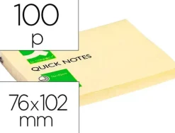 BLOC DE NOTAS ADHESIVAS QUITA Y PON Q-CONNECT 75X100 MM CON 100 HOJAS