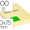 BLOC DE NOTAS ADHESIVAS QUITA Y PON Q-CONNECT 50X75 MM CON 100 HOJAS
