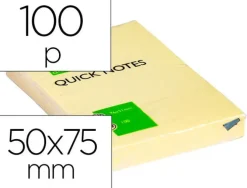 BLOC DE NOTAS ADHESIVAS QUITA Y PON Q-CONNECT 50X75 MM CON 100 HOJAS