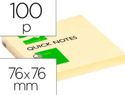 BLOC DE NOTAS ADHESIVAS QUITA Y PON Q-CONNECT 76X76 MM CON 100 HOJAS