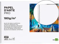 BLOC DIBUJO LIDERPAPEL ARTISTICO ESPIRAL 460X325MM 20 HOJAS 180 G/M2 SIN RECUADROPERFORADO