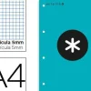 BLOC ENCOLADO LIDERPAPEL ANTARTIK CUADRO 5 MM A4 NATURAL 80 H 100 GR COLOR TURQUESA