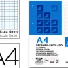 BLOC ENCOLADO LIDERPAPEL CUADRO 5MM ROJO A4 NATURAL 100 HOJAS 70 G/M2