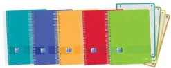 BLOC ESPIRAL OXFORD TAPA PLASTICO COLORES TENDENCIA OPTIK PAPER A5 120HOJAS 90 GR CUADROS 4 MM 400149424