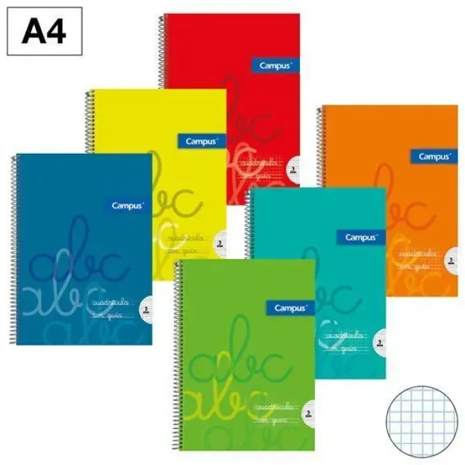 BLOC ESPIRAL TAPA DURA CAMPUS A4 80H 70GR CUADRÍCU