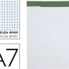 BLOC NOTAS LIDERPAPEL CUADRO 4 MM A7 80 HOJAS 60 G/M2 PERFORADO SIN TAPA