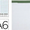 BLOC NOTAS LIDERPAPEL CUADRO 4 MM A6 80 HOJAS 60 G/M2 PERFORADO SIN TAPA