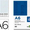 BLOC NOTAS LIDERPAPEL CUADRO 4MM A6 80 HOJAS 60G/M2 PERFORADO
