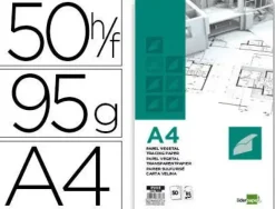 BLOC PAPEL VEGETAL LIDERPAPEL ENCOLADO 210X297MM 50 HOJAS 95G/M2
