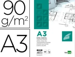 BLOC PAPEL VEGETAL LIDERPAPEL ENCOLADO 297X420MM 50 HOJAS 90 G/M2