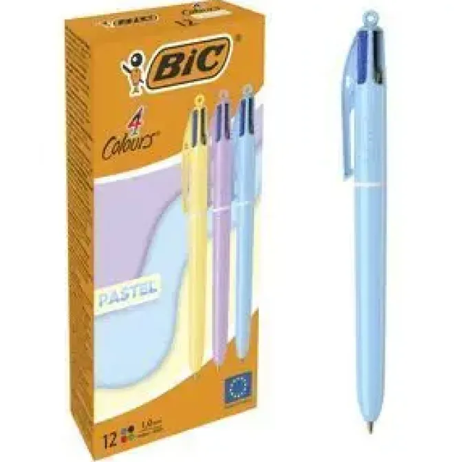 BOLIGRAFO BIC 4 COLORES PASTEL