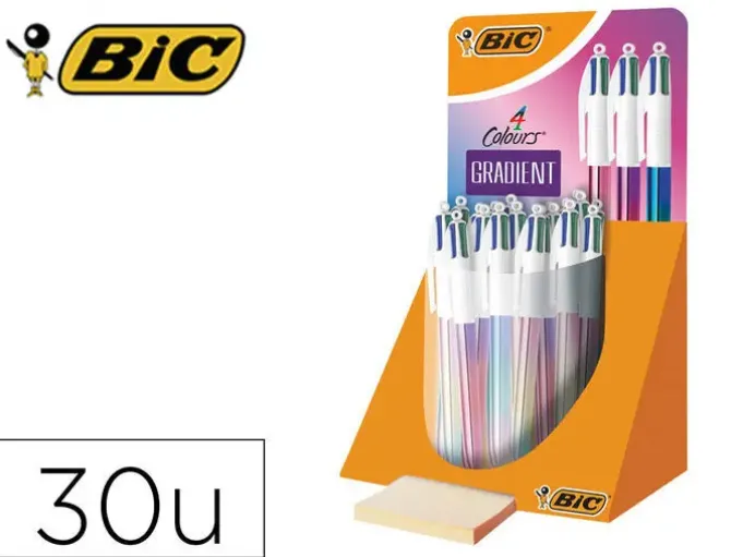 BOLIGRAFO BIC CUATRO COLORES GRADIENTE EXPOSITOR DE 30 UNIDADES COLORES SURTIDOS