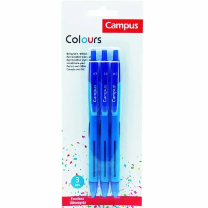 BOLIGRAFO CAMPUS COLOURS BL/3 AZUL