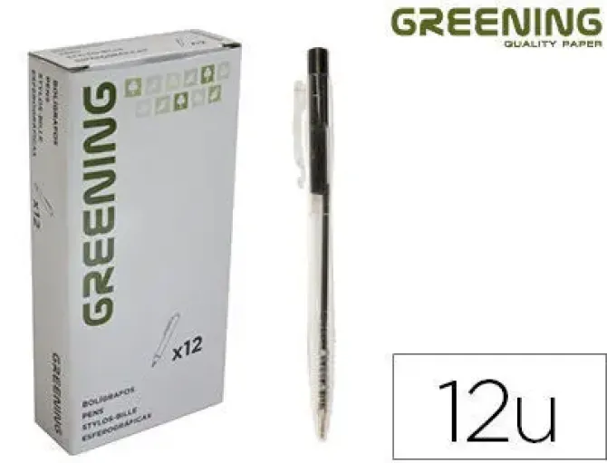 BOLIGRAFO GREENING NEGRO RETRACTIL