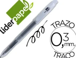 BOLIGRAFO LIDERPAPEL SUPER GEL PUNTA 0.5 MM NEGRO