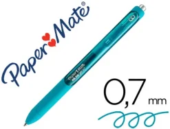 BOLIGRAFO PAPER MATE INKJOY RETRACTIL GEL PEN TRAZO 0,7 MM VERDE AZULADO