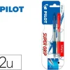 BOLIGRAFO PILOT SUPER GRIP RETRACTIL SUJECION DE CAUCHO TINTA BASE DE ACEITE EN BLISTER DE 2 UNIDADES 1 AZUL