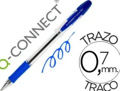 BOLIGRAFO Q-CONNECT DELTA AZUL -SUJECION DE CAUCHO -CON CAPUCHON