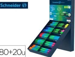 BOLIGRAFO SCHNEIDER SLIDER CAUCHO TRIANGULAR 85% BIOPLASTICO EXP. 80 UNIDADES SURTIDAS + 20 FLUORESCENTES