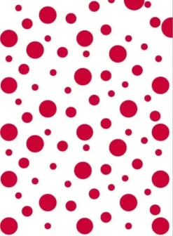 BOLSA CARNAVAL PP 65X90CM BLANCA TOPOS CIRCULOS ROJOS 7778030