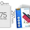 BOLSA DE PLASTIFICAR FELLOWES BRILLO DIN A4 175 MICRAS PACK 100 UNIDADES
