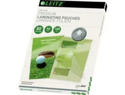 BOLSA DE PLASTIFICAR LEITZ DIN A4 80 MICRAS CAJA DE 100 UNIDADES
