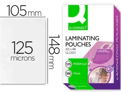 BOLSA DE PLASTIFICAR Q-CONNECT 105 X 148 MM DIN A6 125 MC CAJA DE 100 UDS