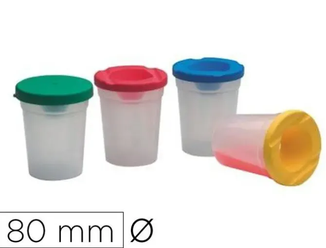 BOTE FAIBO MEZCLADOR DE PINTURAS INDERRAMABLE CON TAPA COLORES ALTO 95 MM DIAMETRO 80 MM
