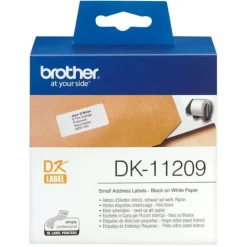BROTHER DK11209 - ETIQUETAS ORIGINALES PRECORTADAS DE DIRECCION PEQUEÑAS - 29X62 MM - 800 UNIDADES - TEXTO NEGRO SOBRE FONDO BLANCO