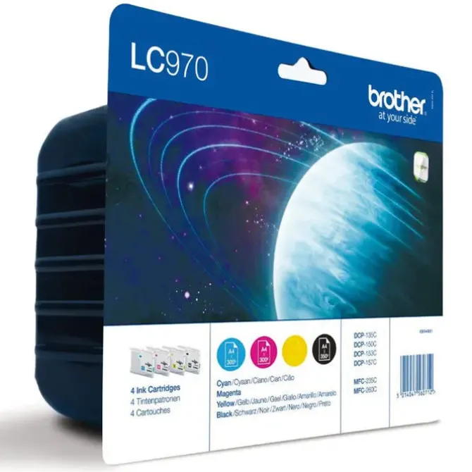 BROTHER LC970 PACK DE 4 CARTUCHOS DE TINTA ORIGINALES - LC970VALBP