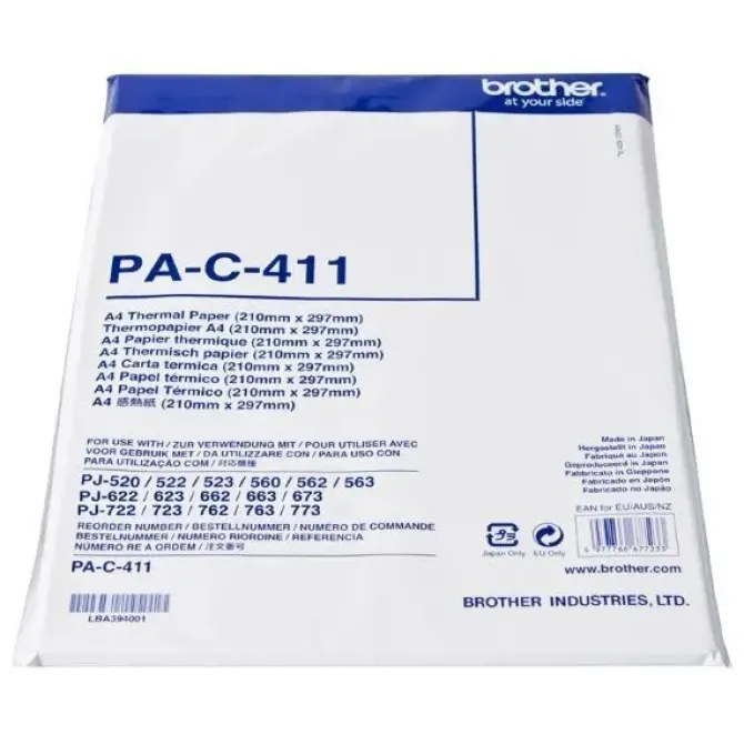 BROTHER PAC411 PACK DE 100 HOJAS A4 DE PAPEL TERMICO ORIGINAL