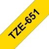 BROTHER TZE651 CINTA LAMINADA GENERICA DE ETIQUETAS - TEXTO NEGRO SOBRE FONDO AMARILLO - ANCHO 24MM X 8 METROS