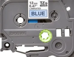 BROTHER TZE531 CINTA LAMINADA ORIGINAL DE ETIQUETAS - TEXTO NEGRO SOBRE FONDO AZUL - ANCHO 12MM X 8 METROS