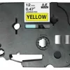 BROTHER TZE631 CINTA LAMINADA GENERICA DE ETIQUETAS - TEXTO NEGRO SOBRE FONDO AMARILLO - ANCHO 12MM X 8 METROS