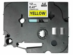 BROTHER TZE631 CINTA LAMINADA GENERICA DE ETIQUETAS - TEXTO NEGRO SOBRE FONDO AMARILLO - ANCHO 12MM X 8 METROS
