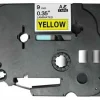 BROTHER TZE621 CINTA LAMINADA GENERICA DE ETIQUETAS - TEXTO NEGRO SOBRE FONDO AMARILLO - ANCHO 9MM X 8 METROS