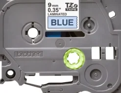 BROTHER TZE521 CINTA LAMINADA ORIGINAL DE ETIQUETAS - TEXTO NEGRO SOBRE FONDO AZUL - ANCHO 9MM X 8 METROS