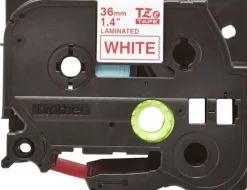 BROTHER TZE262 CINTA LAMINADA ORIGINAL DE ETIQUETAS - TEXTO ROJO SOBRE FONDO BLANCO - ANCHO 36MM X 8 METROS