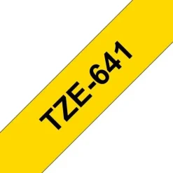 BROTHER TZE641 CINTA LAMINADA GENERICA DE ETIQUETAS - TEXTO NEGRO SOBRE FONDO AMARILLO - ANCHO 18MM X 8 METROS