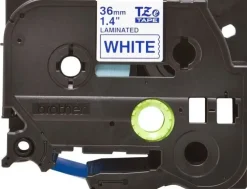BROTHER TZE263 CINTA LAMINADA ORIGINAL DE ETIQUETAS - TEXTO AZUL SOBRE FONDO BLANCO - ANCHO 36MM X 8 METROS