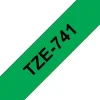 BROTHER TZE741 CINTA LAMINADA GENERICA DE ETIQUETAS - TEXTO NEGRO SOBRE FONDO VERDE - ANCHO 18MM X 8 METROS